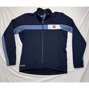 Castelli Mortirolo 6S Windproof Thermal‎ Cycling Jacket Blue Goretex Size XL